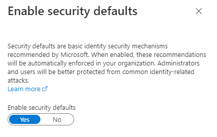 security defaults