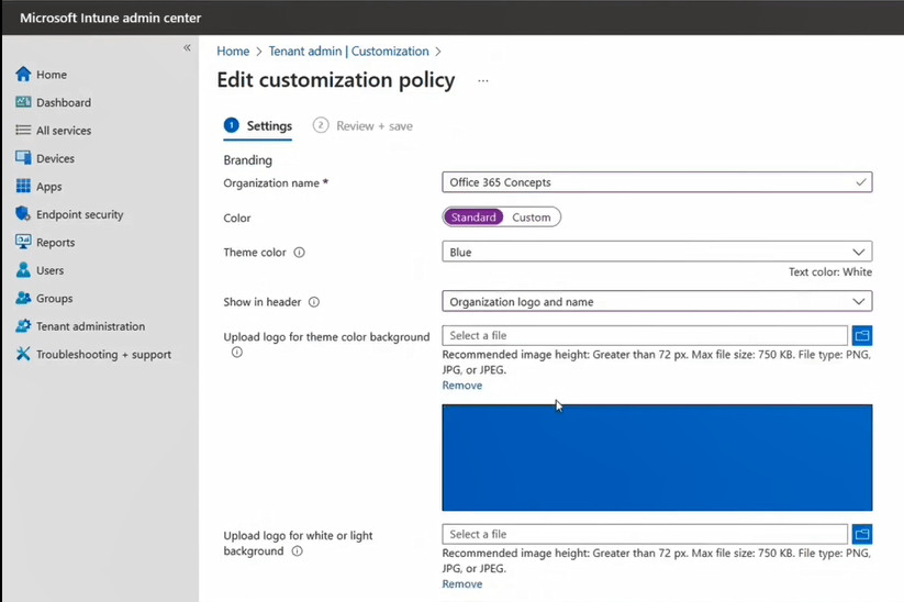 How to configure the Intune Company Portal apps Company Portal website and Intune app