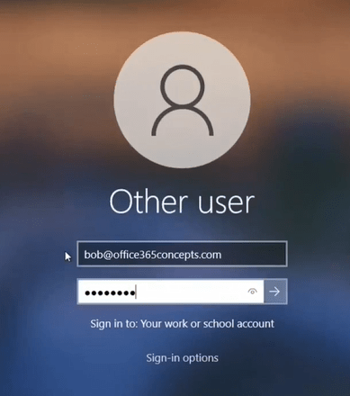 login with azure active directory username in windows machine