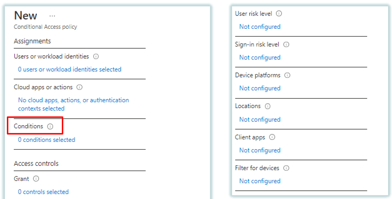 conditions in conditional access policies