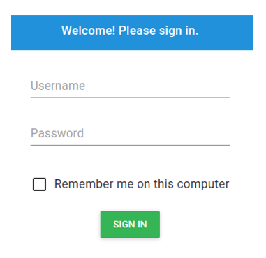 login with username and password