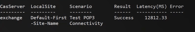 POP connectivity result