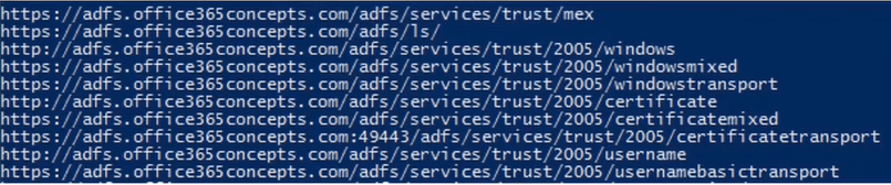 adfs endpoints