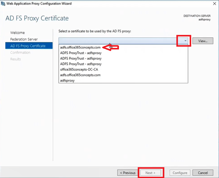 adfs proxy certificate