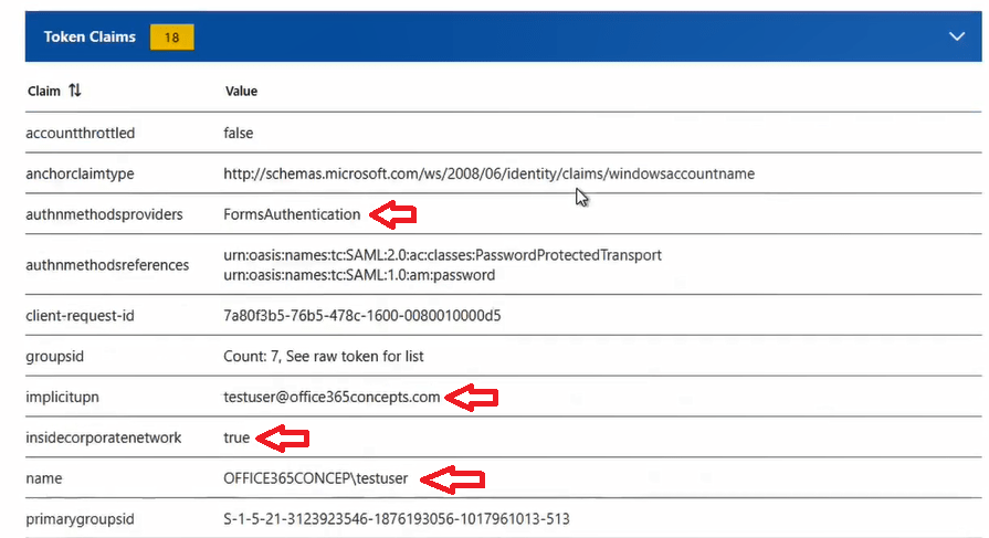 analyze claims x ray token response page