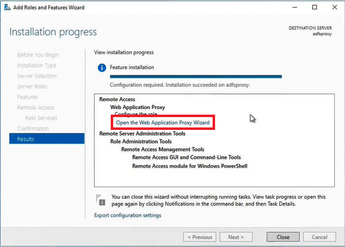 configure adfs proxy server