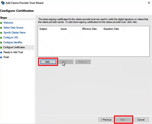 configure certificates