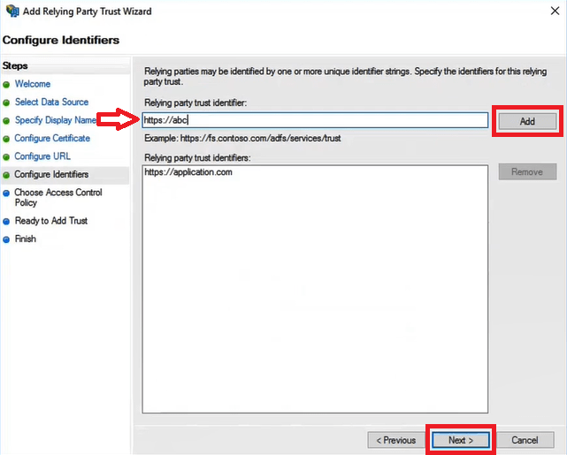 configure identifiers