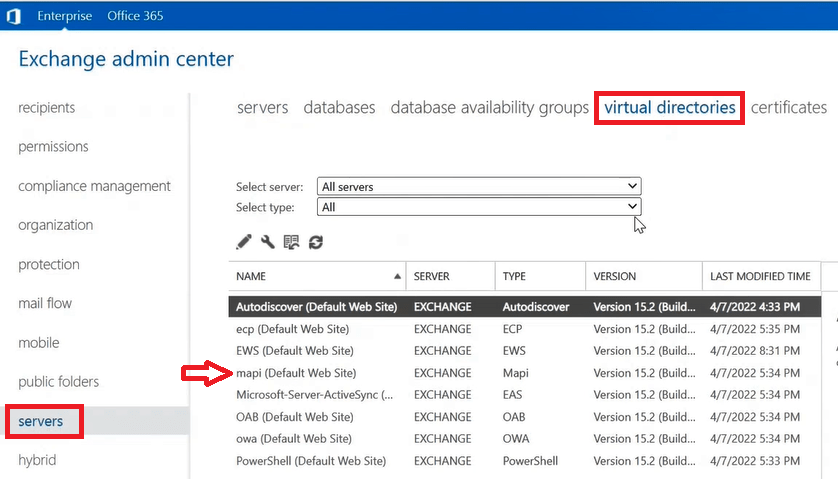 configure mapi over http