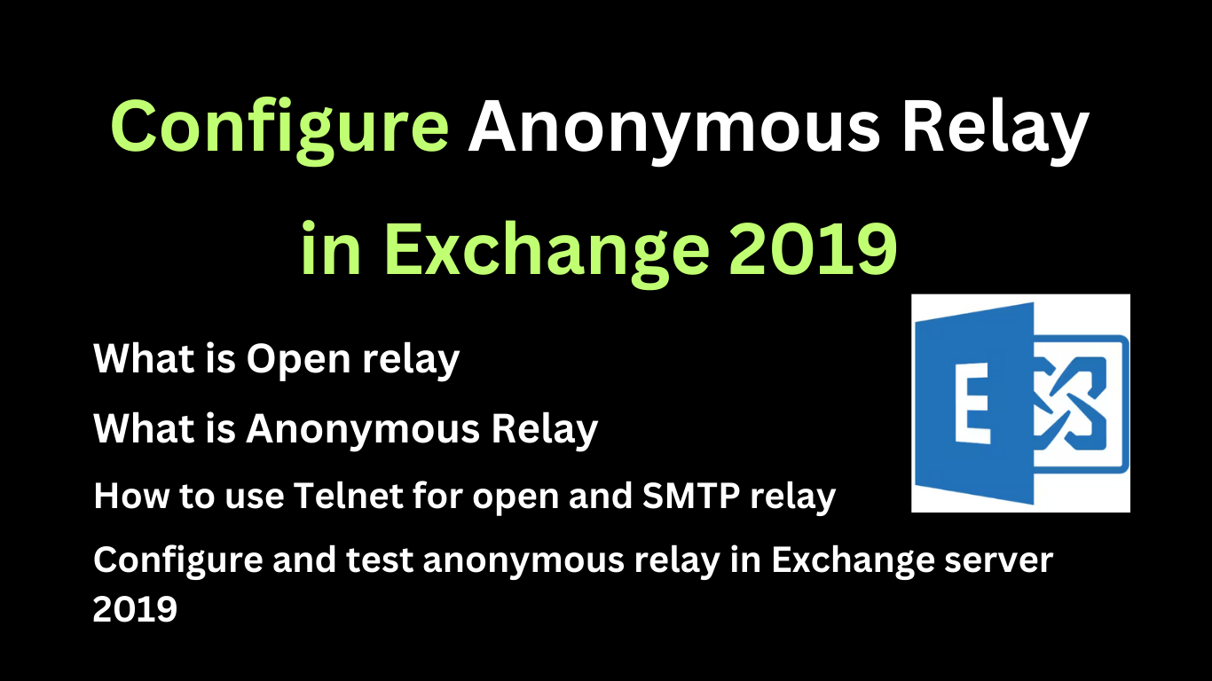 How to configure SMTP relay in Exchange server 2019