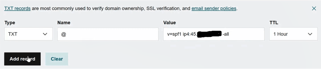 create SPF record for Exchange server