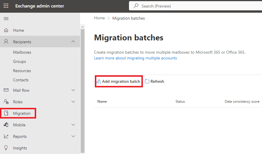 create migration batch