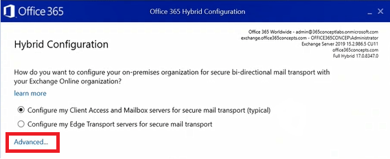 enable centralized mail flow