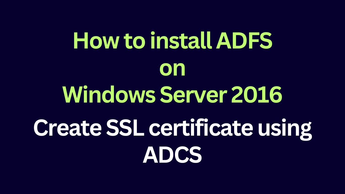 how to install adfs on windows server 2016