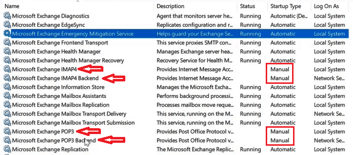 imap and pop services