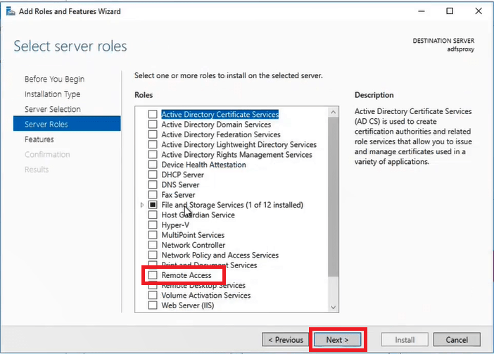 remote access role