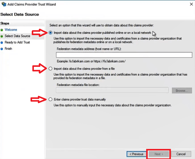 select data sourrce