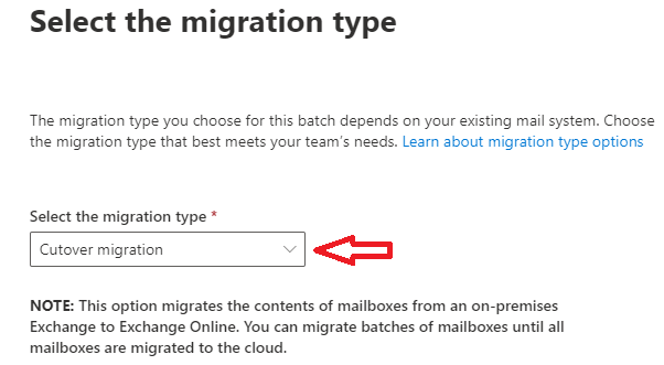 select migration type