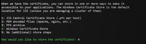 store certificate in windows certificate store