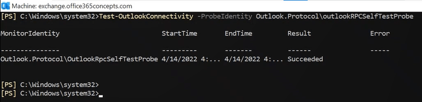 test RPC over HTTP connectivity 1