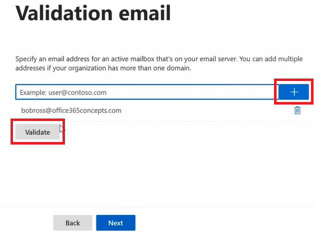validation email