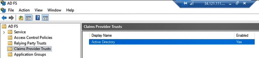 verify claims provider trust in ADFS