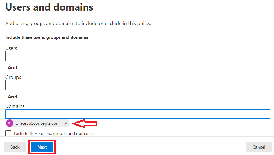add domains in safe links policy