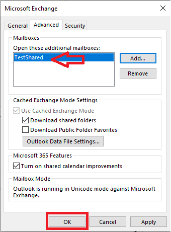 add shared mailbox in outlook