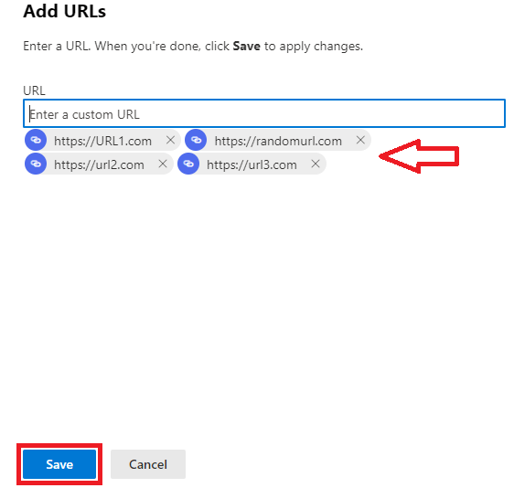 add urls for do not rewrite in safe links policy