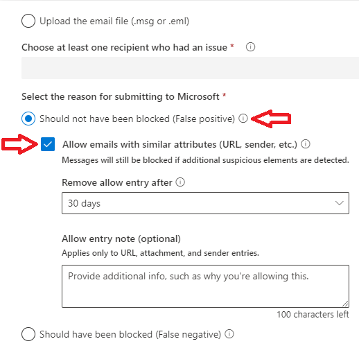 allow domains in tenant allow or block list