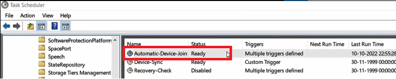 automatic device join task in ready state