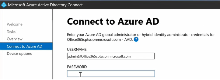 connect azure ad connect with azure active directory