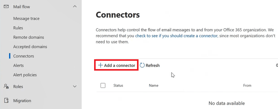 create mail flow connector in exchange online