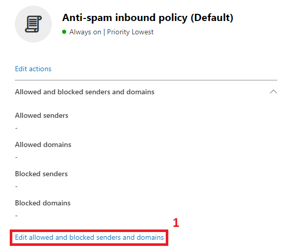 edit allowed and blocked senders and domains