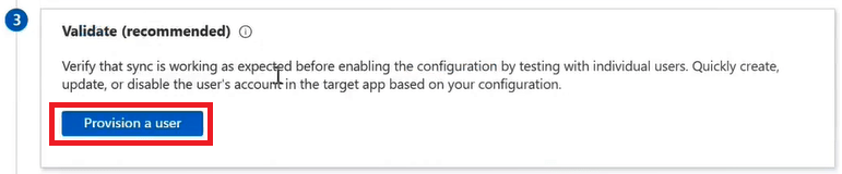provision a user in cloud sync