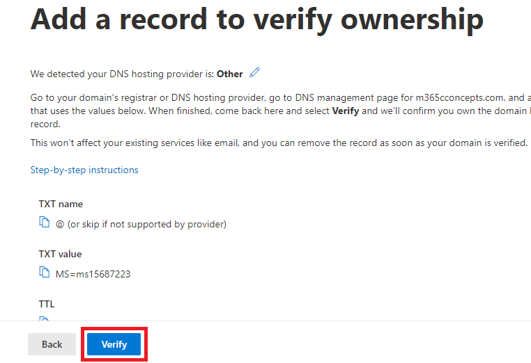 verify domain