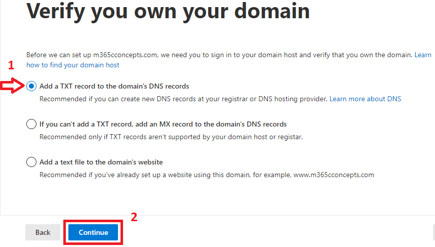 verify you own your domain