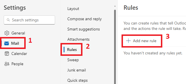 OWA Inbox Rules