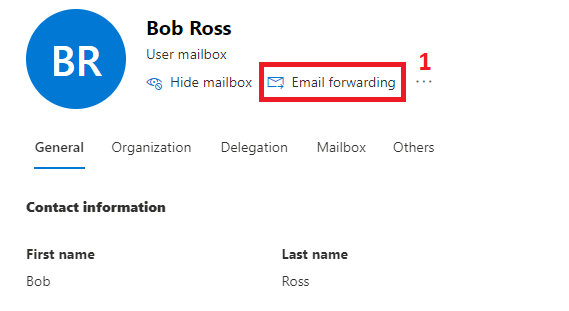 email forwarding in exchange admin center