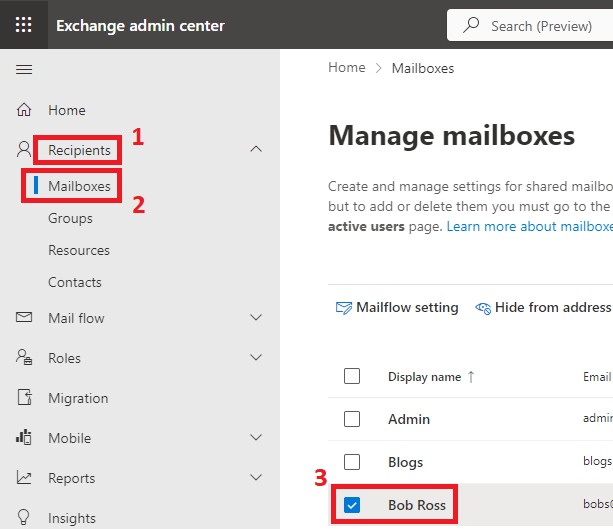 exchange mailbox forwarding