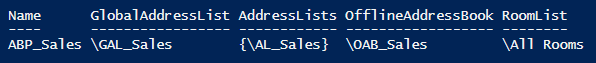 powershell command to create address book policy