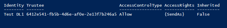send as permission for distribution group powershell
