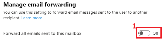 turn off mailbox forwardng