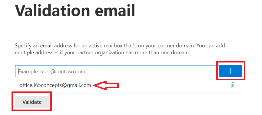 validation email